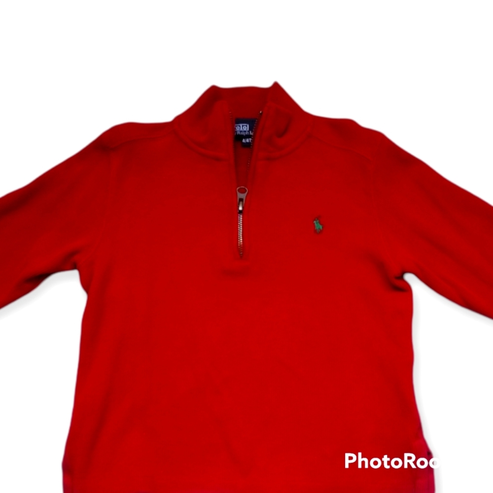 Ralph Lauren Quarter-Zip fall/winter sweater Size 4T RED